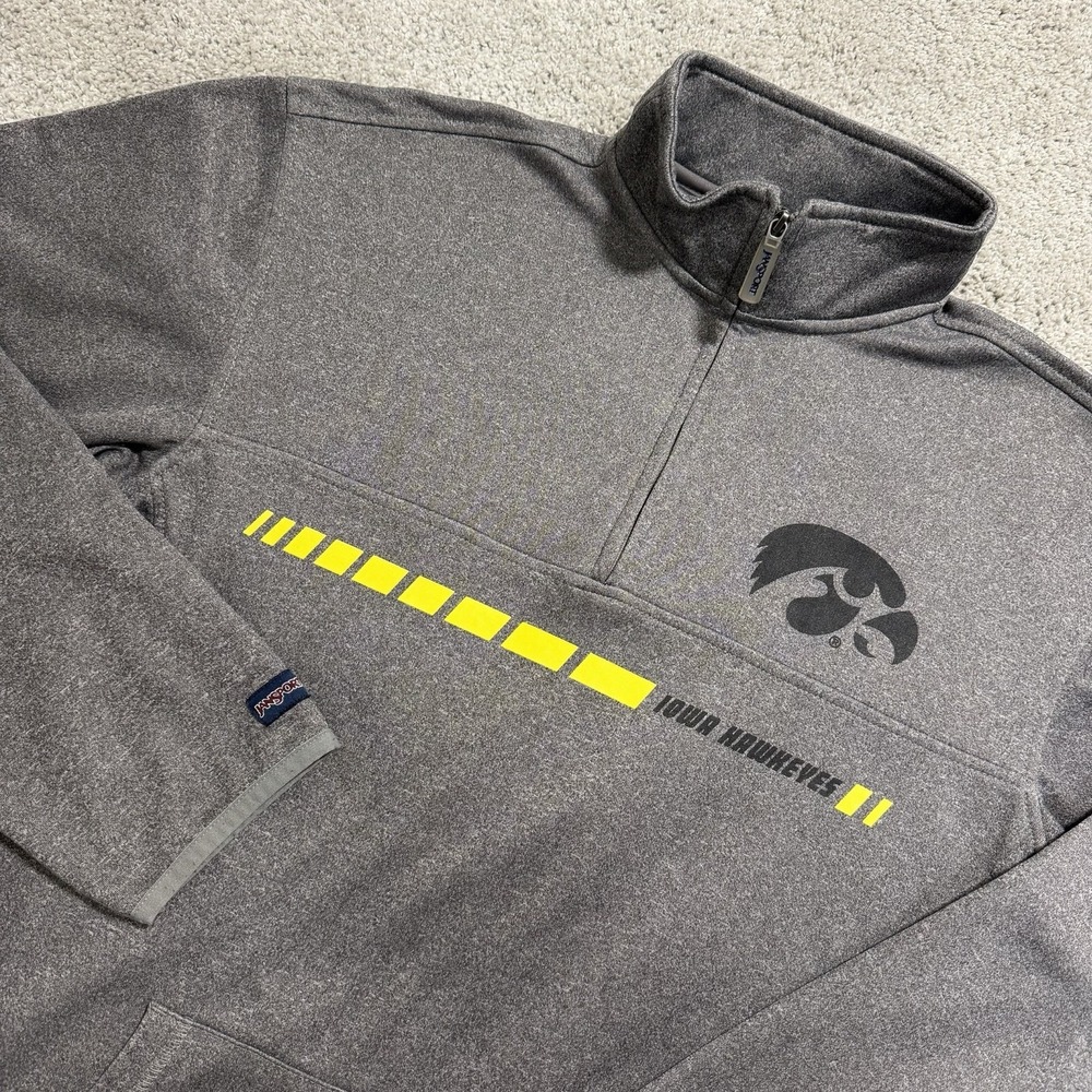 Vintage JanSport Iowa‎ Hawkeyes Sweatshirt Mens Sz S Grey Pullover Long Sleeve